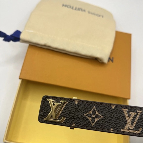 Louis Vuitton Brown Leather Slim Bracelet sz 21